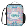 Personalized Kids Backpack and Lunch Box Set, Custom Name Mermaid Pattern Backpack With Vertical Lunch Box Matching Combo