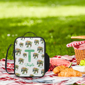 Personalized Kids Backpack and Lunch Box Set, Custom Initial Name Sea Turlte Backpack With Vertical Lunch Box, School Backpacks Matching Set