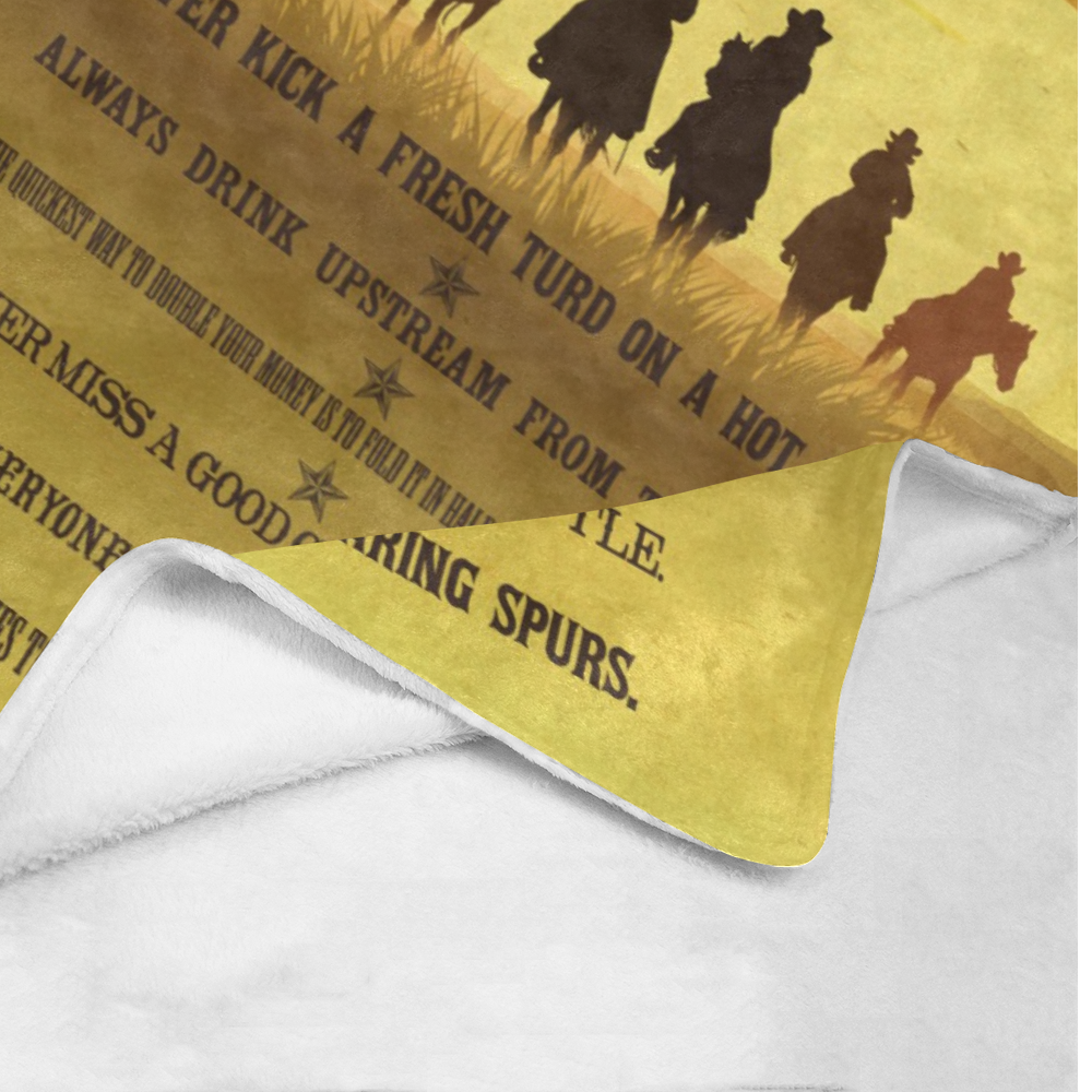 Personalized Cowboy Blanket, Custom Wild West Wisdom Blanket, Western Blanket, Boy Blanket, Message Blanket, Wild West Cowboy Blanket, Horse Blanket