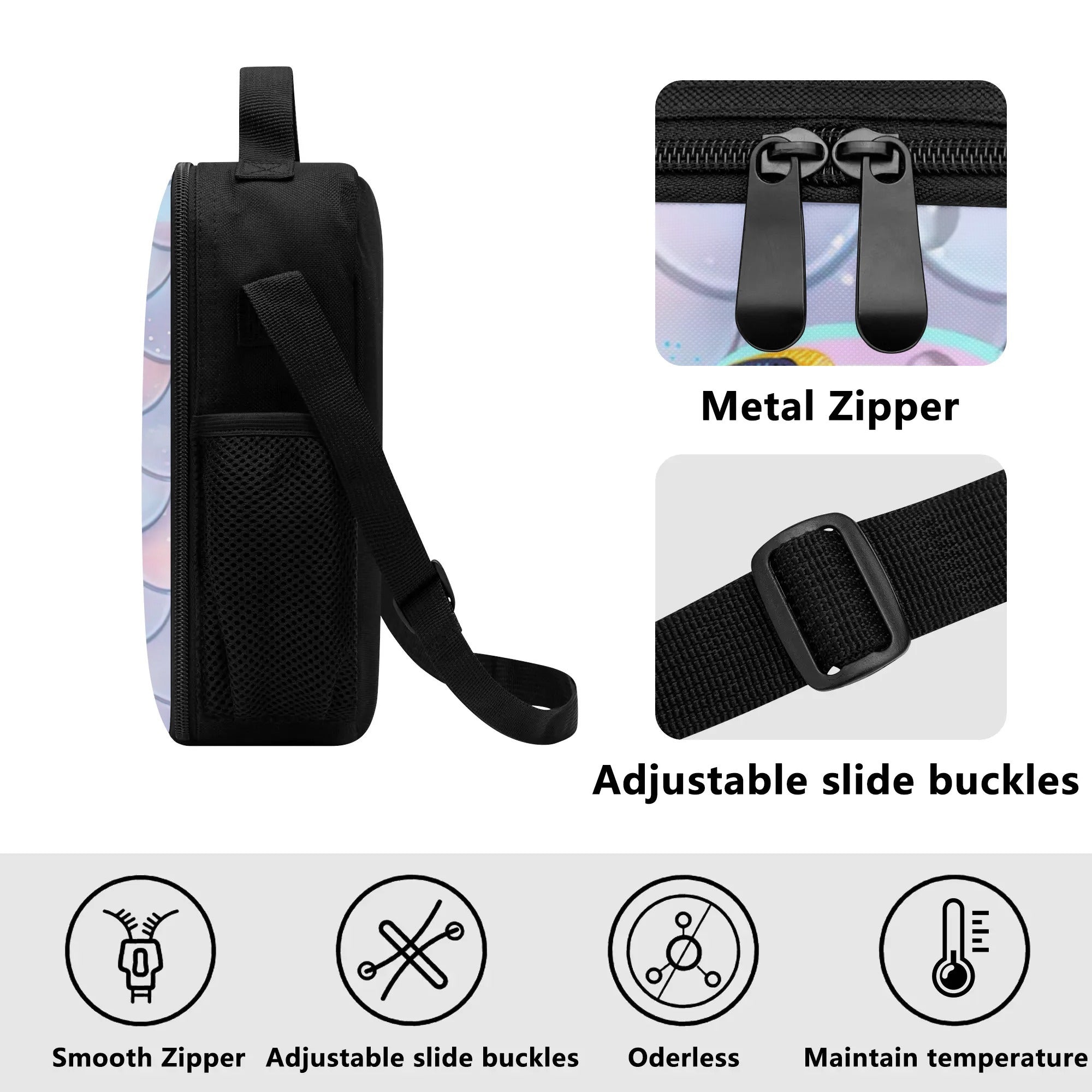 Personalized Kids Backpack and Lunch Box Set, Custom Name Mermaid Girls Backpack With Vertical Lunch Box, School Backpacks Matching