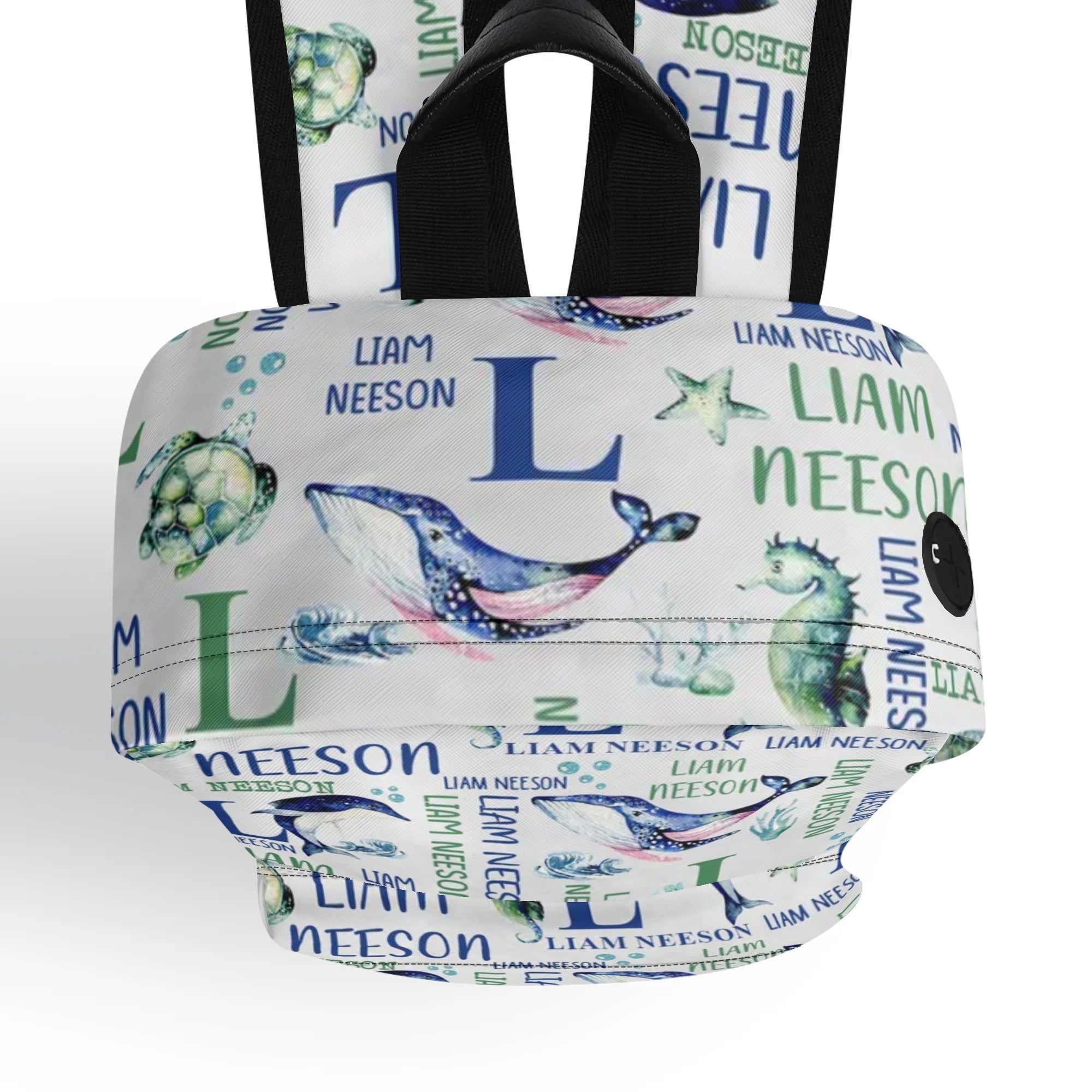 Personalized Kids Backpack and Lunch Box Set, Custom Name Under The Sea Animal Backpack With Lunch Box, School Backpacks Matching Combo