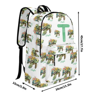 Personalized Kids Backpack and Lunch Box Set, Custom Initial Name Sea Turlte Backpack With Vertical Lunch Box, School Backpacks Matching Set