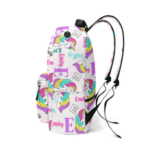 Personalized Kids Backpack and Lunch Box Set, Custom Unicorn Girls Pattern Backpack With Vertical Lunch Box, School Backpacks Matching