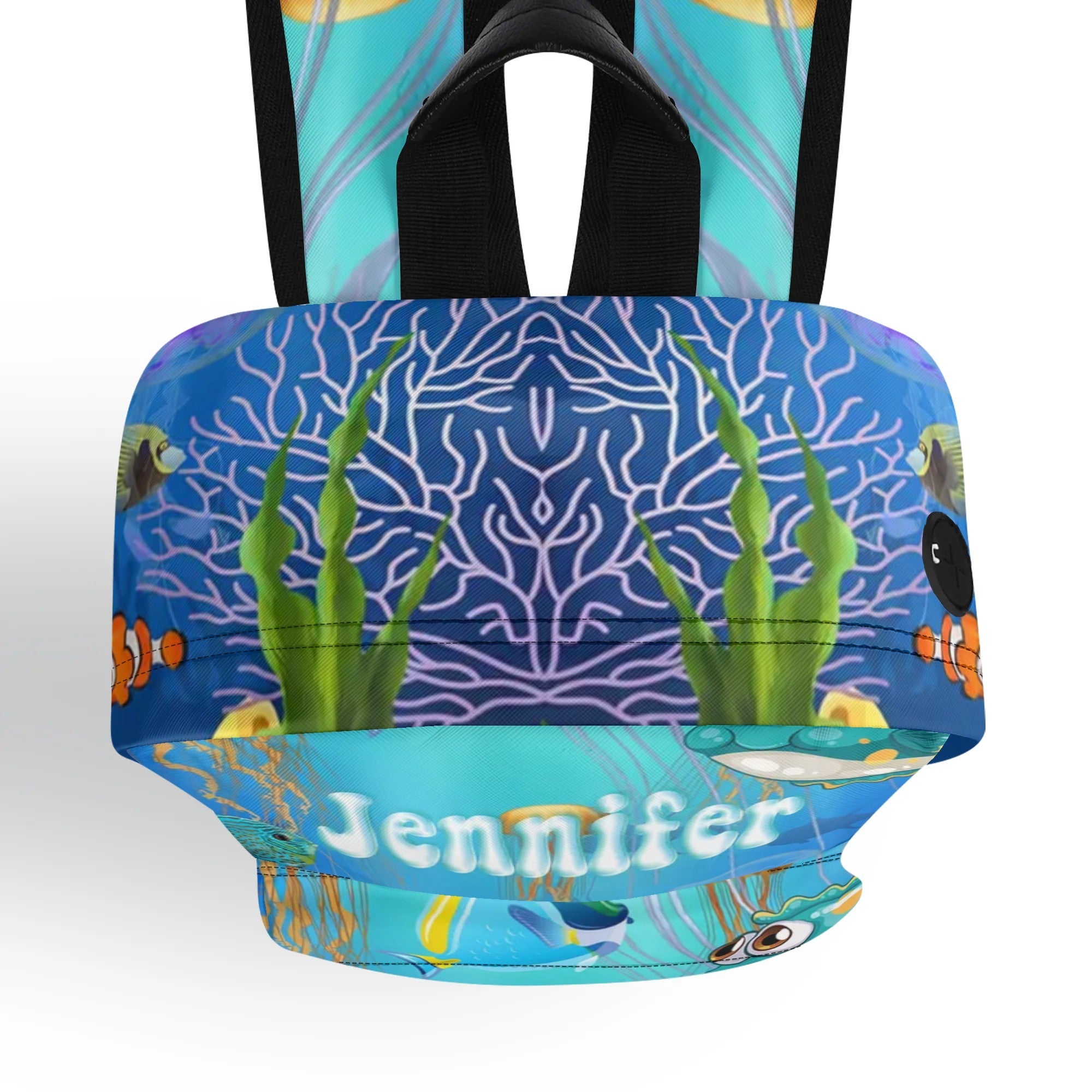 Personalized Kids Backpack and Lunch Box Set, Custom Name Sea Animals Backpack With Lunch Box, School Backpacks Matching Combo