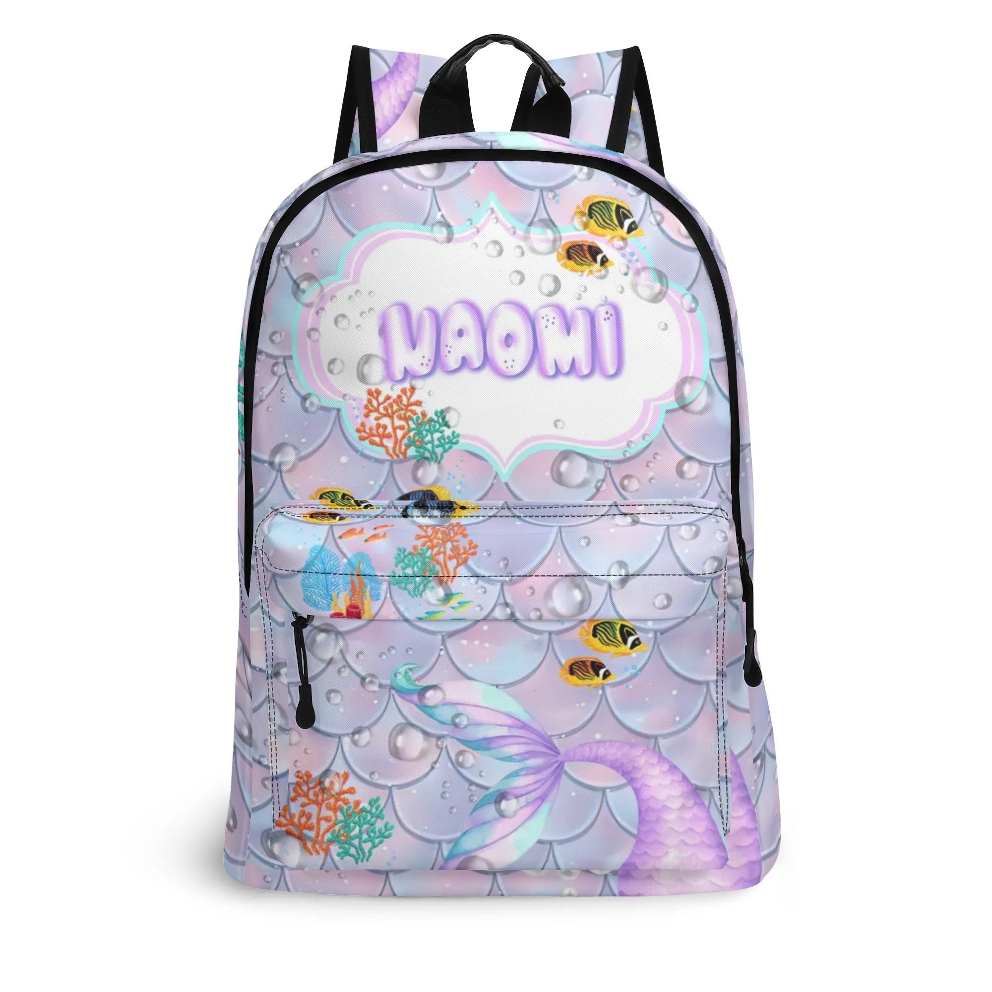 Personalized Kids Backpack and Lunch Box Set, Custom Name Mermaid Girls Backpack With Lunch Box, School Backpacks Matching Combo