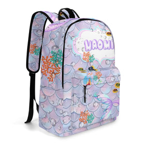 Personalized Kids Backpack and Lunch Box Set, Custom Name Mermaid Girls Backpack With Vertical Lunch Box, School Backpacks Matching