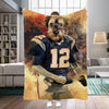 Personalized Name & Photo Football Pet Blanket, New England Patriots Dog Cat Blanket, Sport Blanket, Football Lover Gift