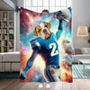 Personalized Name & Photo Football Pet Blanket, Detroit Lions Dog Cat Blanket, Sport Blanket, Football Lover Gift