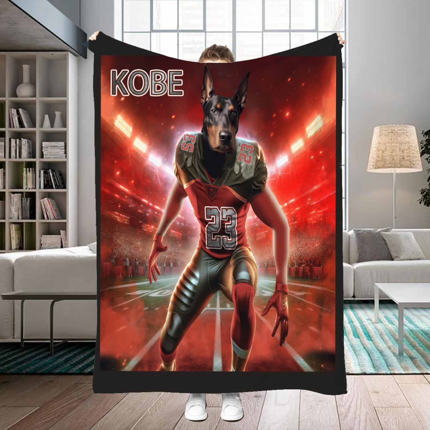 Personalized Name & Photo Football Pet Blanket, Tampa Bay Buccaneers Dog Cat Blanket, Sport Blanket, Football Lover Gift