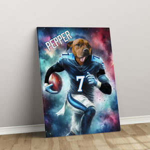 Personalized Football Pet Portrait, Tennessee Football Dog Cat Portrait, Custom Pet Canvas Poster, Football Lovers’ Gift, Digital Download