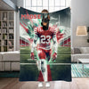 Personalized Name & Photo Football Pet Blanket, NCAA Nebraska Cornhuskers Dog Cat Blanket, Sport Blanket, Football Lover Gift