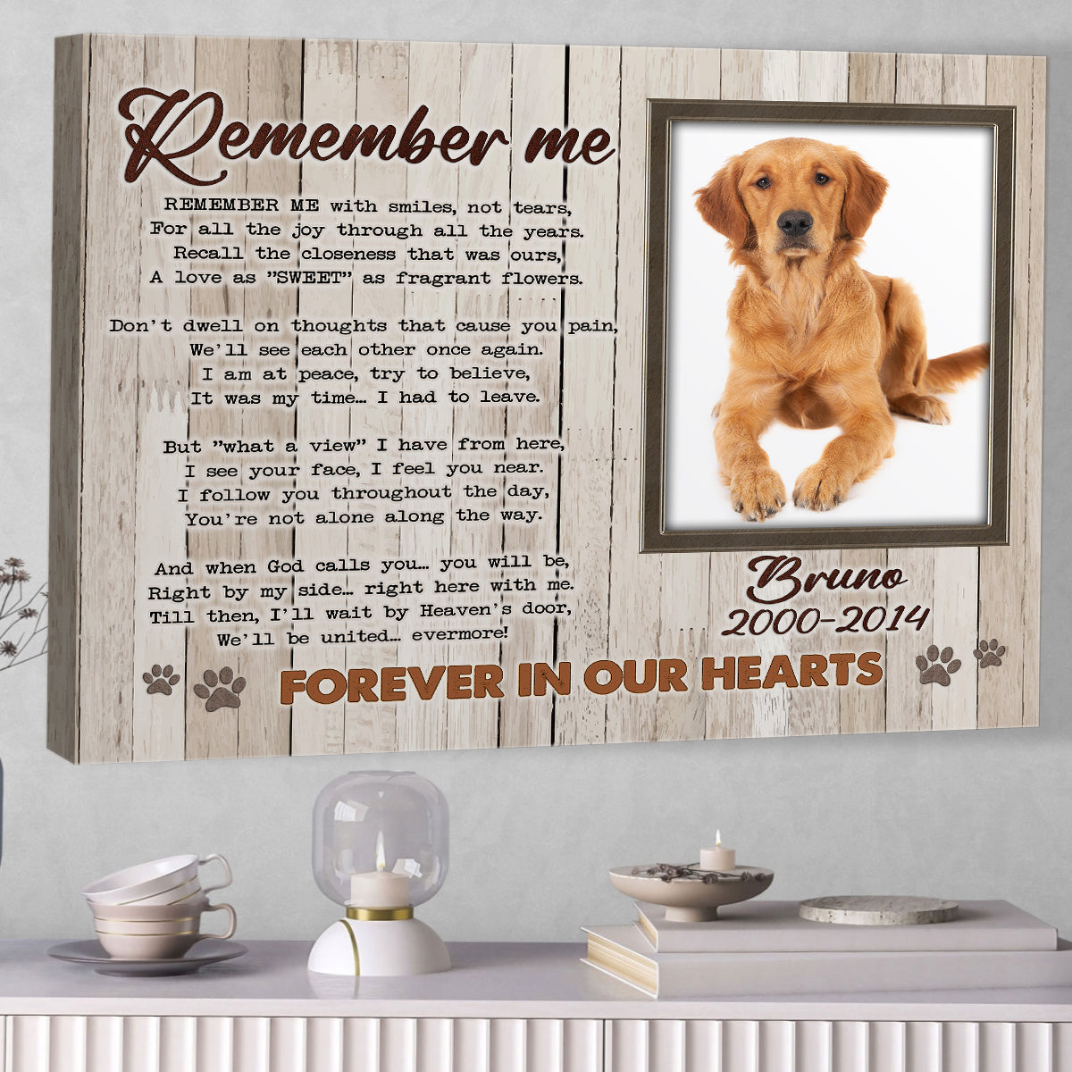 Personalized Pet Memorial Photo Canvas, Remember Me Dog Cat Canvas, Dog Loss Gifts, Pet Memorial Gifts, Dog Sympathy