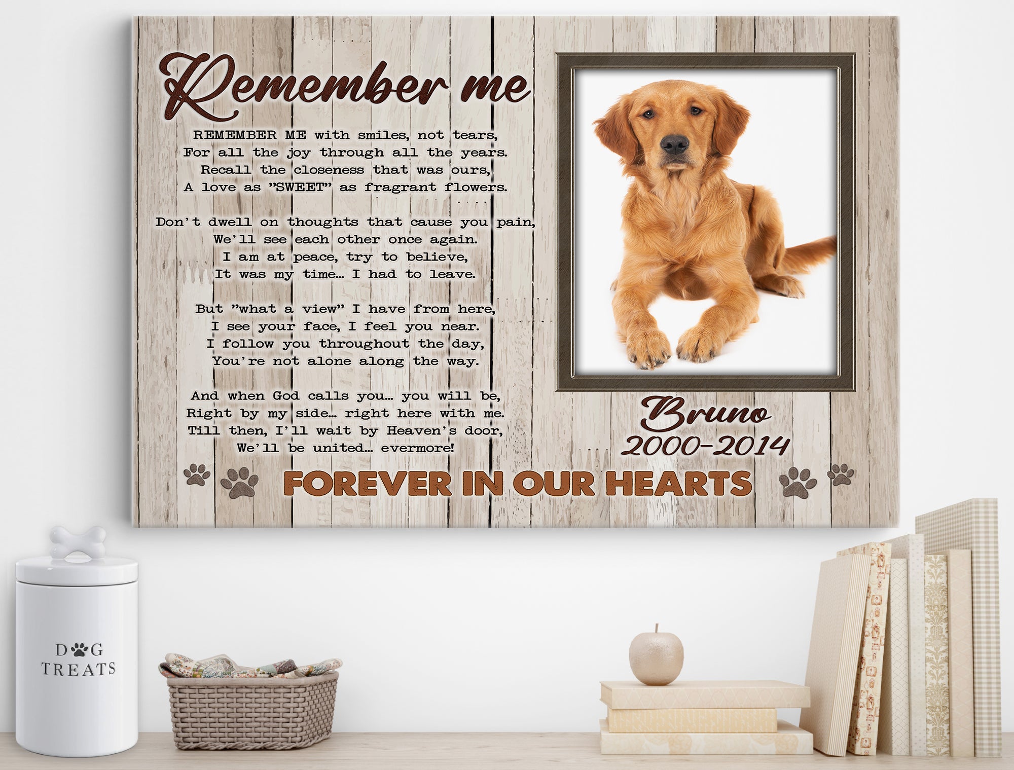 Personalized Pet Memorial Photo Canvas, Remember Me Dog Cat Canvas, Dog Loss Gifts, Pet Memorial Gifts, Dog Sympathy