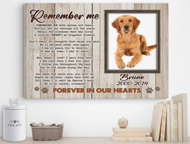 Personalized Pet Memorial Photo Canvas, Remember Me Dog Cat Canvas, Dog Loss Gifts, Pet Memorial Gifts, Dog Sympathy