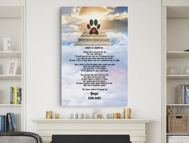 Personalized Pet Memorial Photo Canvas, Where I'll Always Be Dog Cat Canvas, Dog Loss Gifts, Pet Memorial Gifts