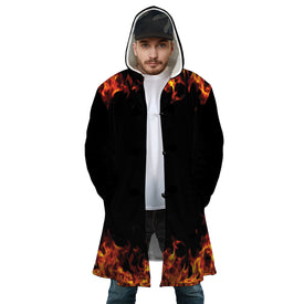 Personalized Hooded Cloak Coat, Dad Firefighter Fireman Hooded Cloak Coats, Father's Day Gifts