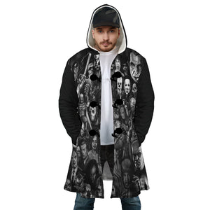 Personalized Hooded Cloak Coat, Retro Zombie Halloween Horror Movies  Hooded Cloak Coats