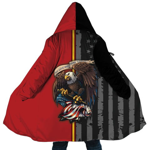 Image of Personalized Hooded Cloak Coat, All Gave Some Some Gave All US Veteran Dad Cloak Coat