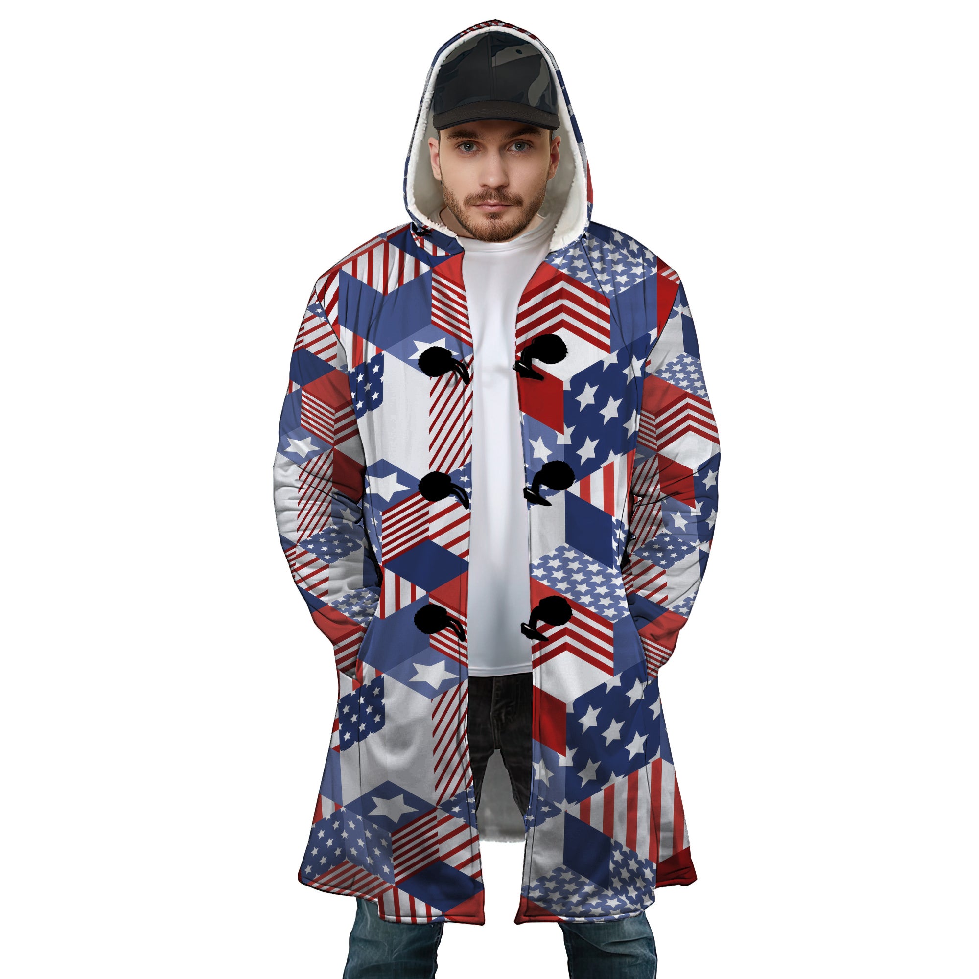 Personalized Hooded Cloak Coat, World's Best Veteran Dad Cloak Coat