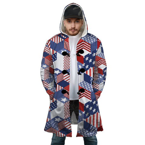 Image of Personalized Hooded Cloak Coat, World's Best Veteran Dad Cloak Coat