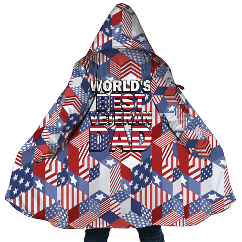 Image of Personalized Hooded Cloak Coat, World's Best Veteran Dad Cloak Coat