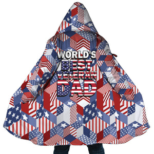 Personalized Hooded Cloak Coat, World's Best Veteran Dad Cloak Coat