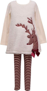 Bonnie Jean Girls Christmas Reindeer Legging Set