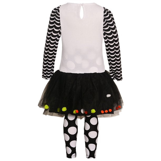 Rare Editions Little Girls' Halloween Owl Witch Cat Tutu Legging Set