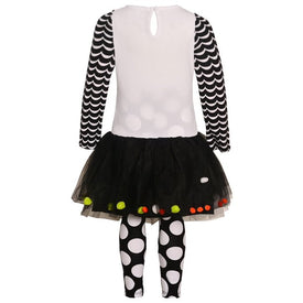 Rare Editions Little Girls' Halloween Owl Witch Cat Tutu Legging Set