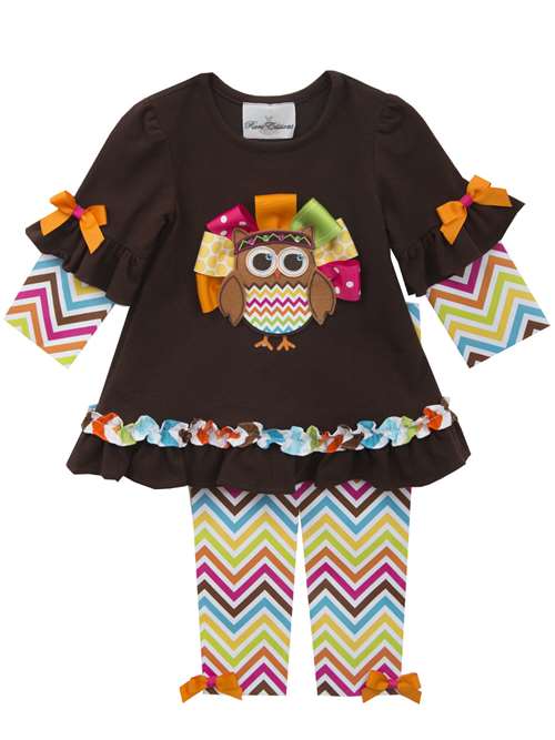 Rare Editions Little Girls' Halloween Owl Legging Set