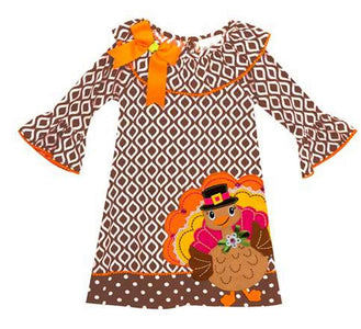 Rare Edition Baby Girls Thanksgiving Turkey Dress