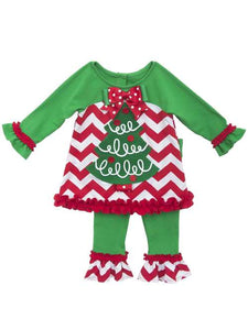 Rare Editions Little Girls Christmas Tree Legging Set