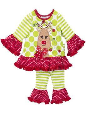 Rare Editions Girls Christmas Reindeer Legging Set 6 Years