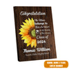 Personalized Sunflower Graduation Canvas, Class Of 2024 Canvas, Congrats Grad Canvas, Graduation Gift