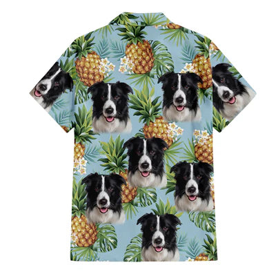 Image of Personalize Pet Hawaiian Shirt Set, Custom Dog Face Pineapple Tropical Hawaiian Shirts and Short Set, Gift For Pet Lover