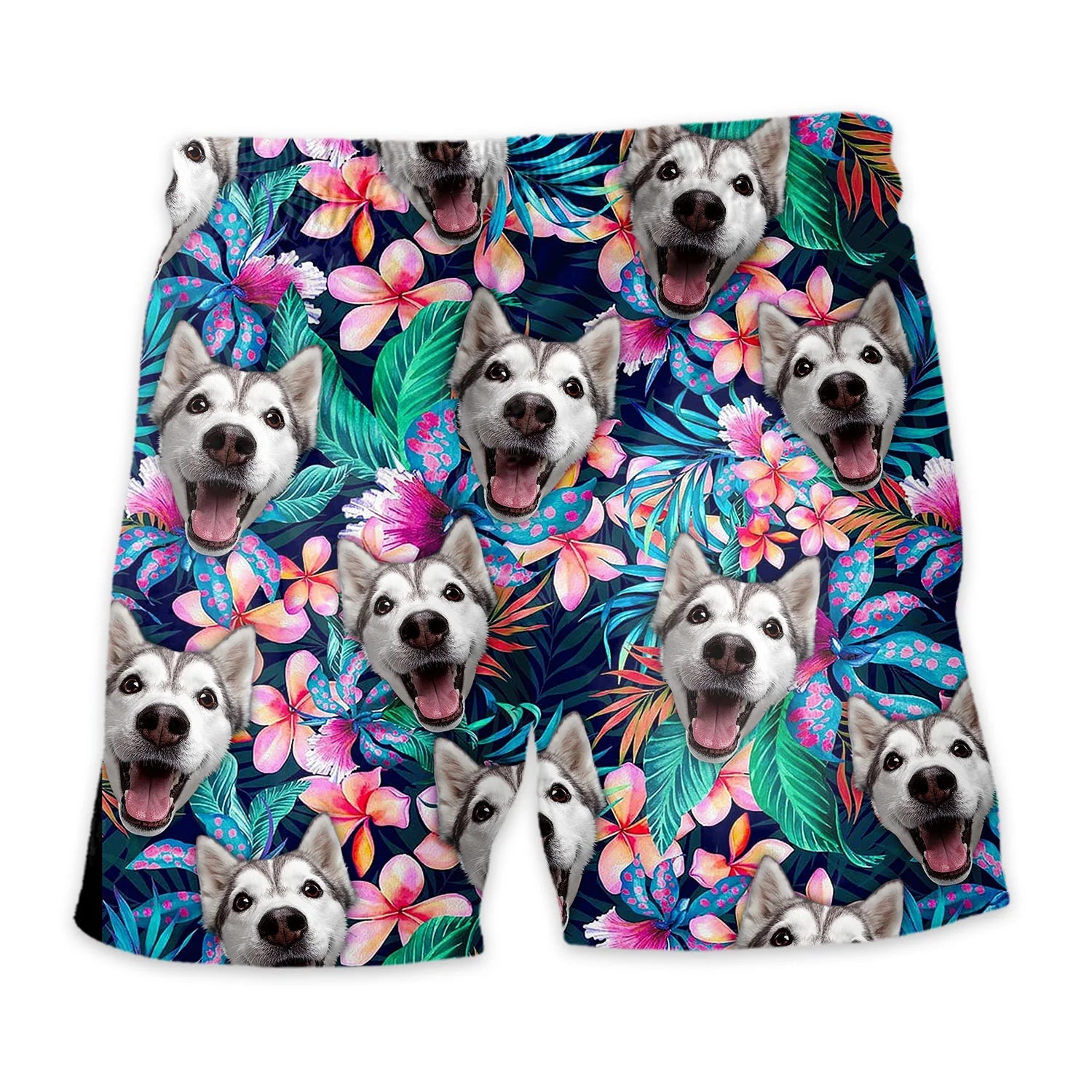 Personalize Pet Hawaiian Shirt Set, Tropical Floral Palm Leaves Custom Dog Face Hawaiian Shirts and Short Set, Gift For Pet Lover