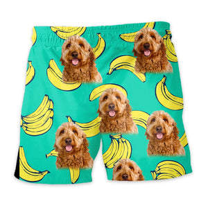 Personalize Pet Hawaiian Shirt Set, Custom Dog Face Banana Pattern Hawaiian Shirts and Short Set, Gift For Pet Lover