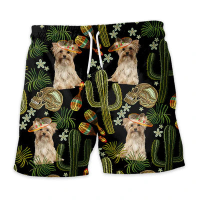 Personalize Pet Hawaiian Shirt Set, Custom Dog Face Skull Mexican Cactus Black Style Hawaiian Shirts and Short Set, Gift For Pet Lover