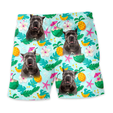 Image of Personalize Pet Hawaiian Shirt Set, Custom Dog Face Summer Tropical Pattern Hawaiian Shirts and Short Set, Gift For Pet Lover