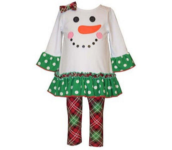 Bonnie Jean Little Girls Christmas Snowman Legging Set