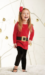 Mud Pie Baby Girl Christmas Holiday Santa Two Piece Playwear Set