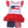 Bonnie Jean July Fourth Patriotic American Flag Girls Short Set