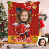 Personalized Christmas Baby Custom Photo Blanket, Mouse Baby Christmas Blanket, Baby Mouse Blanket, Christmas Gift