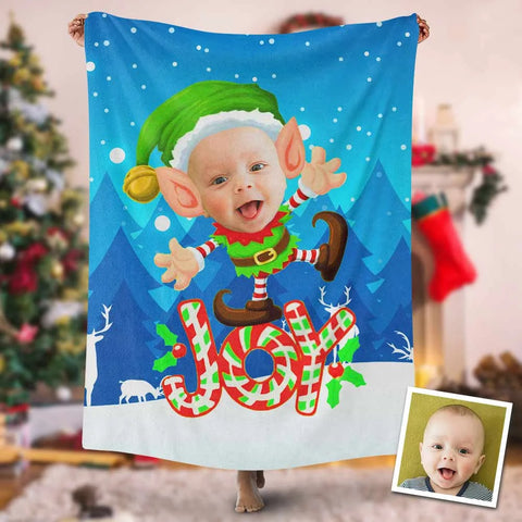 USA Printed Custom Blanket, Boy Christmas Elf Blanket, Personalized Blanket, Christmas Elf Custom Photo Blanket, Christmas Joy Blanket, Boy Elf Blanket, Boy Blanket, Custom Photo Blanket, Baby Shower Gift Sherpa Blanket, Fleece Blanket