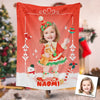 Personalized Baby Girl Christmas Custom Photo Blanket, Girl Christmas Blanket, Baby Girl Blanket, Christmas Theme Blanket, Christmas Gift