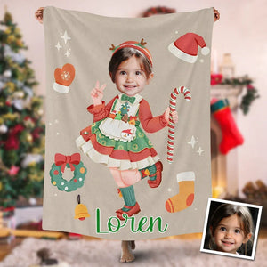 USA Printed Custom Blanket, Christmas Clothes Girl Blanket, Personalized Blanket, Christmas Clothes Blanket, Baby Christmas Blanket, Baby Custom Name And Photo Blanket, Girl Blanket, Baby Shower Gift Sherpa Blanket, Fleece Blanket