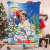 USA Printed Custom Blanket, Christmas Snowman Boy Blanket, Personalized Blanket, Snowman Boy Blanket, Christmas Snowman Blanket, Custom Photo Blanket, Boy Blanket, Music Christmas Sherpa Blanket, Fleece Blanket