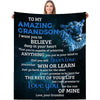 Personalized Lion Blanket, Custom Lion Grandson Blanket, To My Grandson Lion Blanket, Message Blanket, Lion Blanket For Grandson, Baby Shower Gift