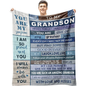 Personalized Grandson Blanket, Custom Grandson Blanket, Message Blanket, Grandson Blanket, Blanket For Grandson, Baby Shower Gift