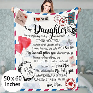 Personalized Letter To My Daughter Blanket, Custom Name Blanket, Letter Blanket, Daughter Blanket From Mom, Message Blanket, Daughter Gifts
